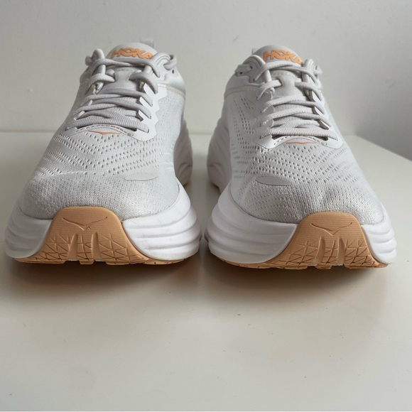 Hoka One One Bondi 8 Womens Size 9.5B White Cantaloupe Sneakers 1127952WLP - Picture 3 of 10